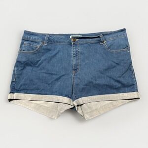 Wax Jeans Butt I Love You Woman's Size 3XL Mid Rise Blue Denim Shorts 40x3.5